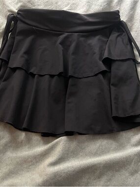 Black Tiered Wrap Skirt - Women